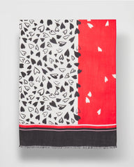 Chico's Lover Girl Woven Oblong Scarf LOVE LETTER RED