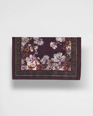 Chico's Frosty Floral Square Neckerchief Scarf BLACK