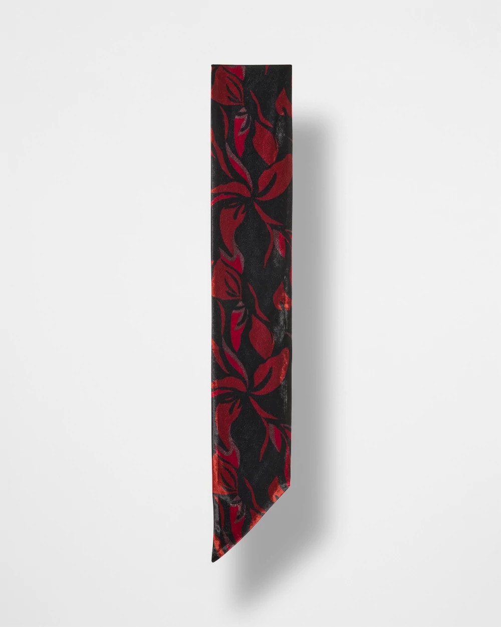 Chico's Velvet Rose Skinny Scarf BLACK