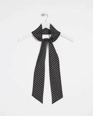 Chico's Polka Dot Skinny Scarf BLACK