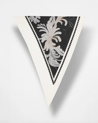 Chico's Printed Triangle Neckerchief Scarf BLACK