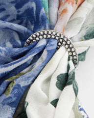 Chico's Silvertone Scarf Ring SILVER