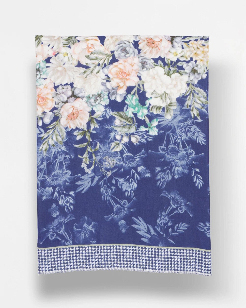 Chico's Colorblock Floral-Print Oblong Scarf ECRU
