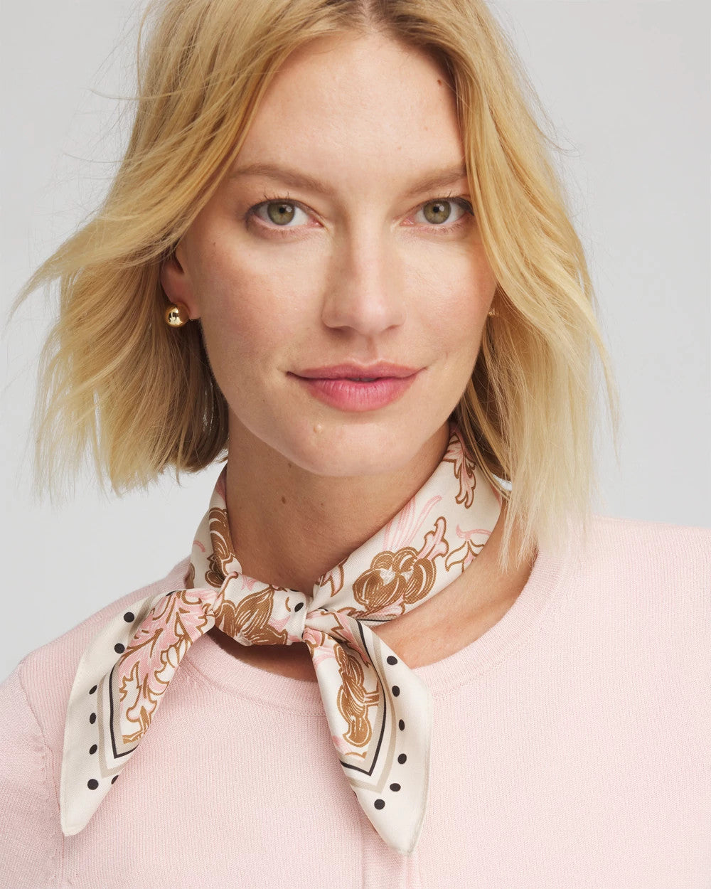 Chico's Square Neckerchief Scarf ENGLISH CREAM