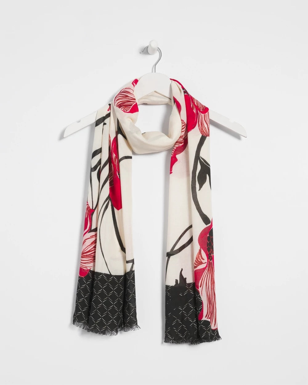 Chico's Vinstra Vine Oblong Scarf CREAM