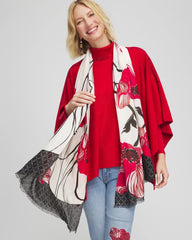Chico's Vinstra Vine Oblong Scarf CREAM