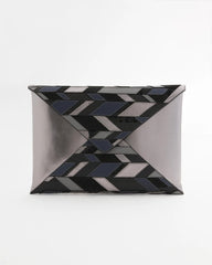 Chico's Embellished Envelope Clutch METALLIC