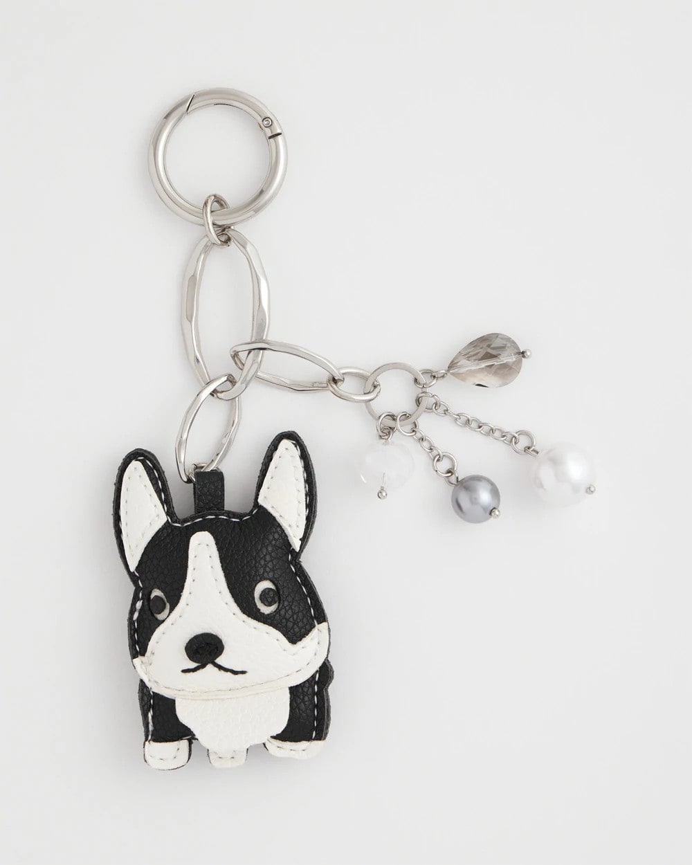 Chico's Frenchie Dog Bag Charm BLACK/WHITE
