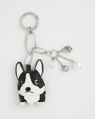 Chico's Frenchie Dog Bag Charm BLACK/WHITE