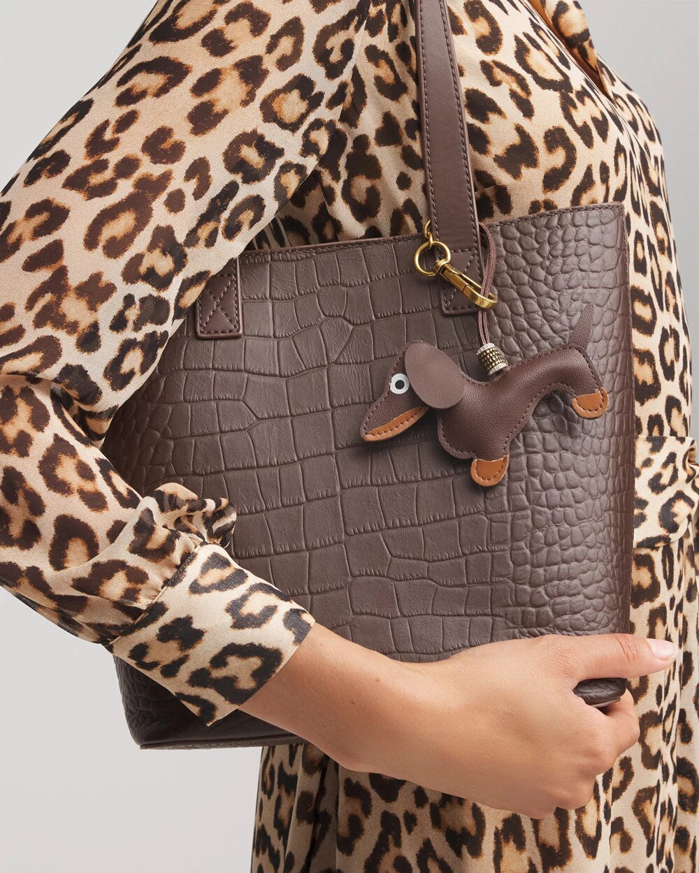 Chico's Dachshund Bag Charm BROWN