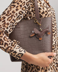 Chico's Dachshund Bag Charm BROWN