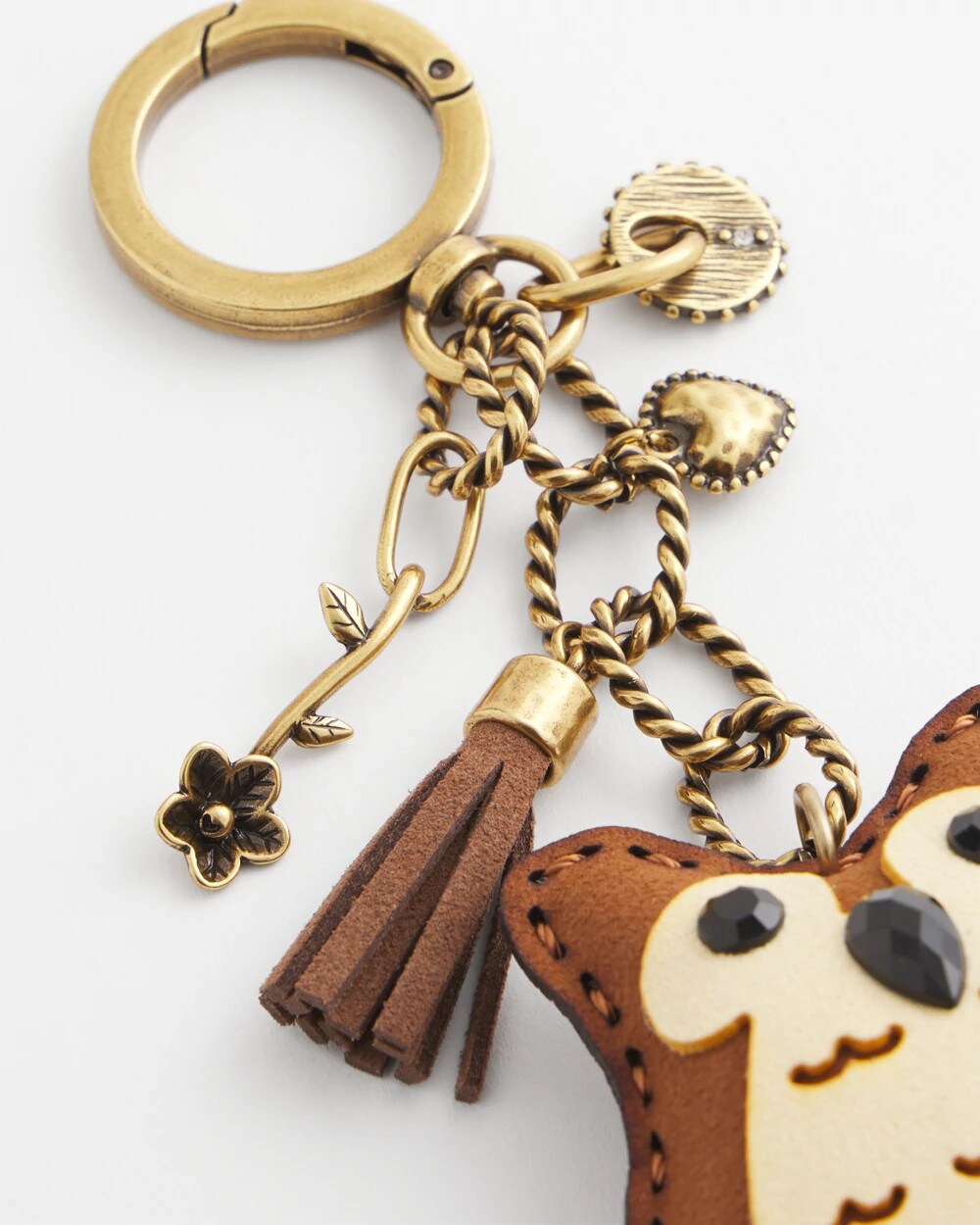 Chico's Owl Bag Charm BROWN