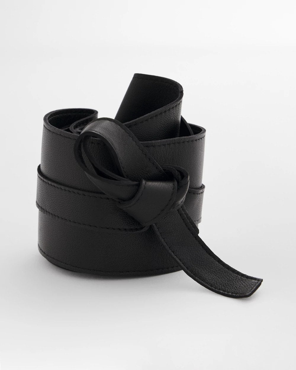 Chico's Leather Obi Belt BLACK