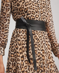 Chico's Leather Obi Belt BLACK