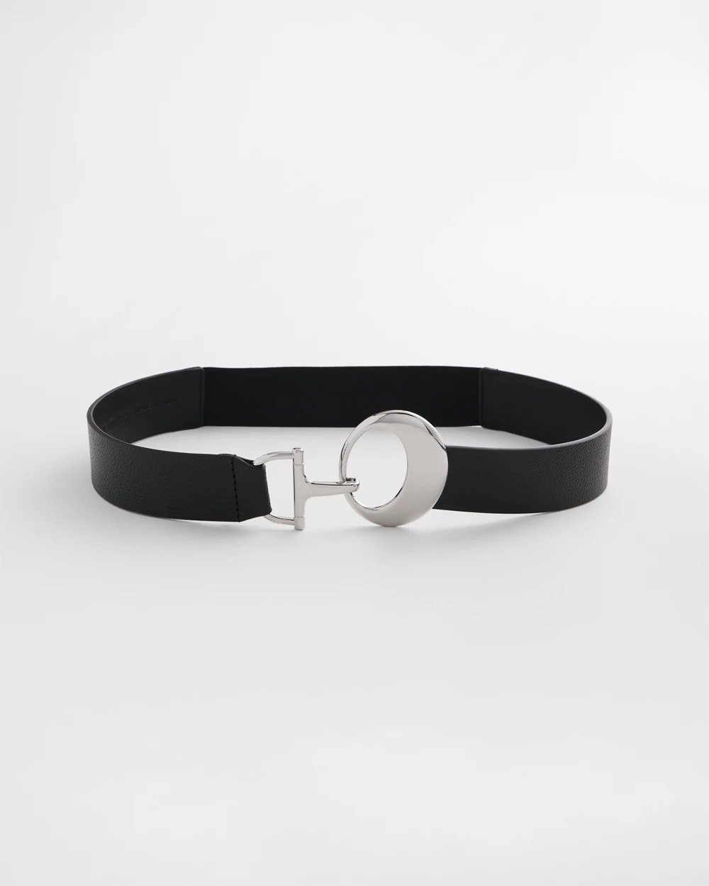 Chico's Soft-Stretch Faux Leather Belt BLACK