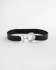 Chico's Soft-Stretch Faux Leather Belt BLACK