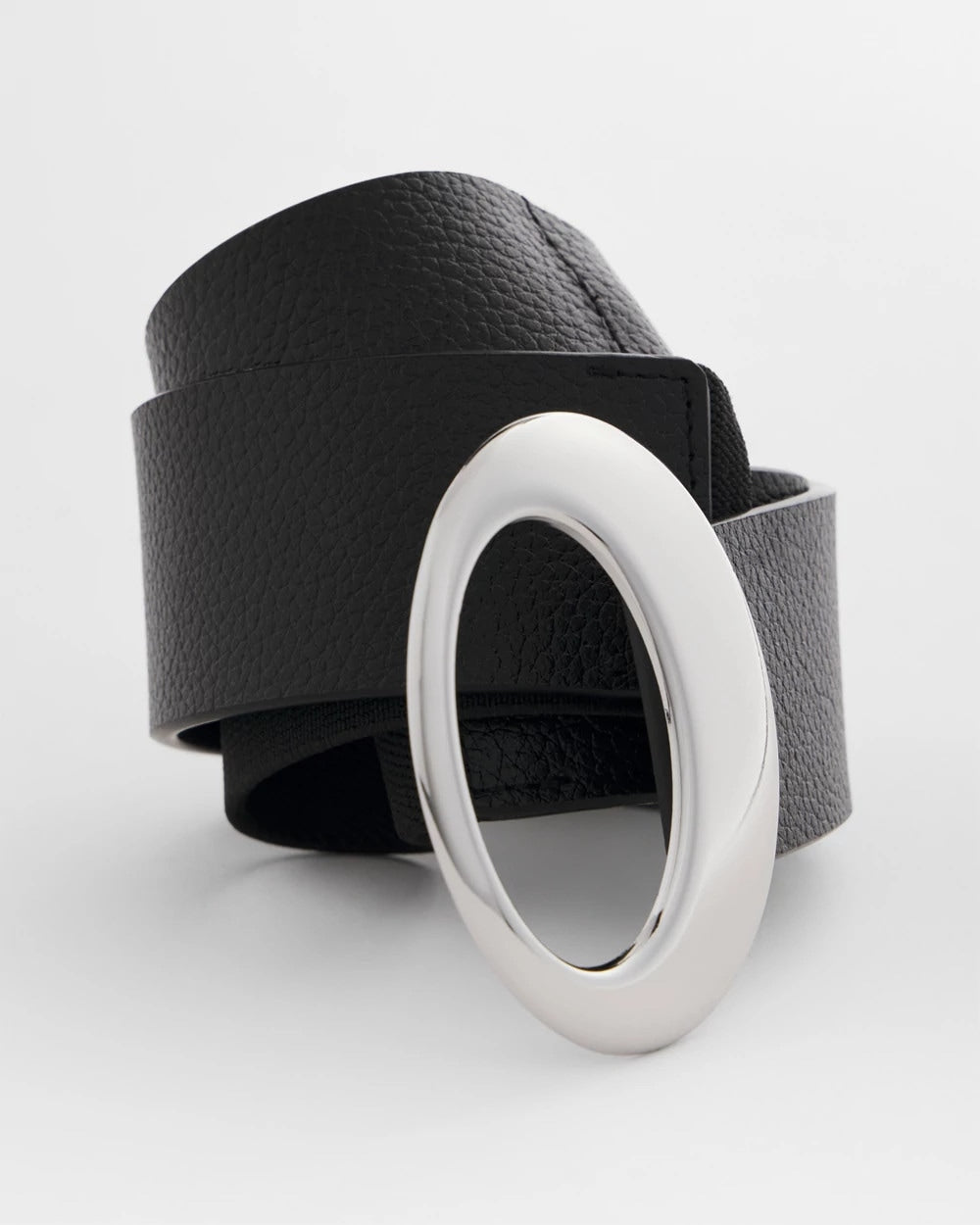 Chico's Soft-Stretch Faux Leather Belt BLACK