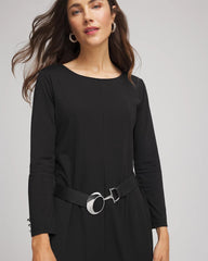 Chico's Soft-Stretch Faux Leather Belt BLACK
