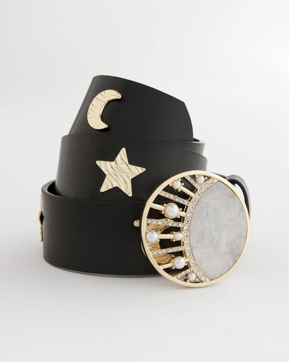 Chico's Moon & Stars Trouser Belt BLACK
