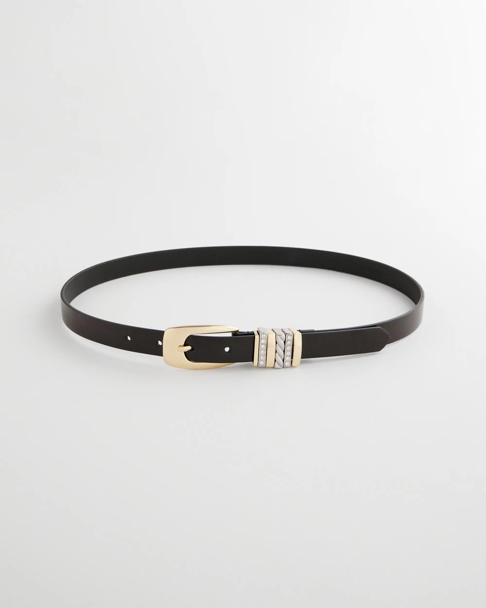 Chico's Mixed Metal Trouser Belt BLACK