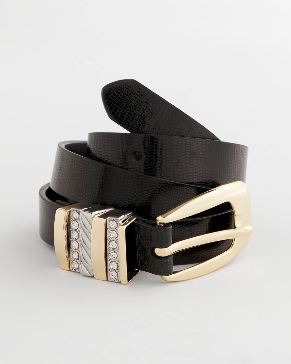 Chico's Mixed Metal Trouser Belt BLACK