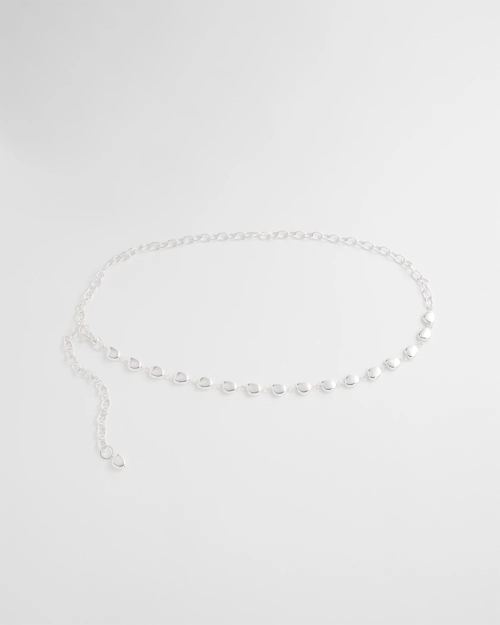 Chico's Silvertone Pebble Chain Belt SILVER