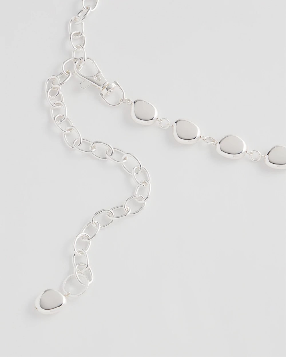 Chico's Silvertone Pebble Chain Belt SILVER
