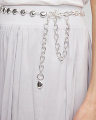 Chico's Silvertone Pebble Chain Belt SILVER