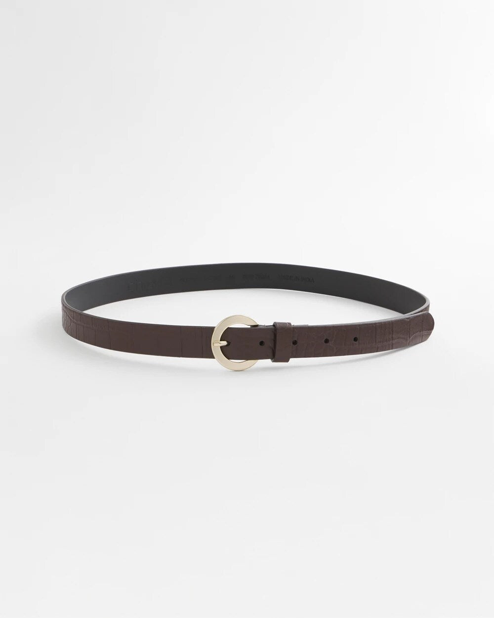Chico's Crocodile Motif Trouser Belt BROWN