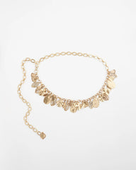 Chico's Leaf Chain Belt GOLD