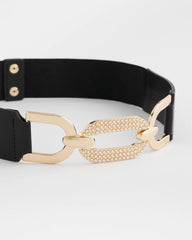 Chico's Embellished Stretch Trouser Belt BLACK