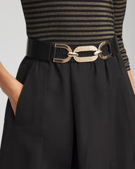 Chico's Embellished Stretch Trouser Belt BLACK