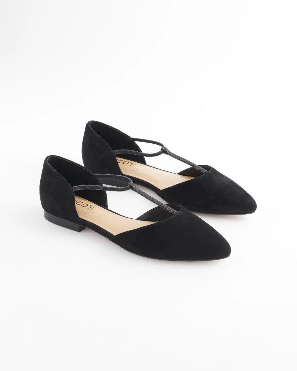 Chico's Glory Pointed Toe Flats BLACK