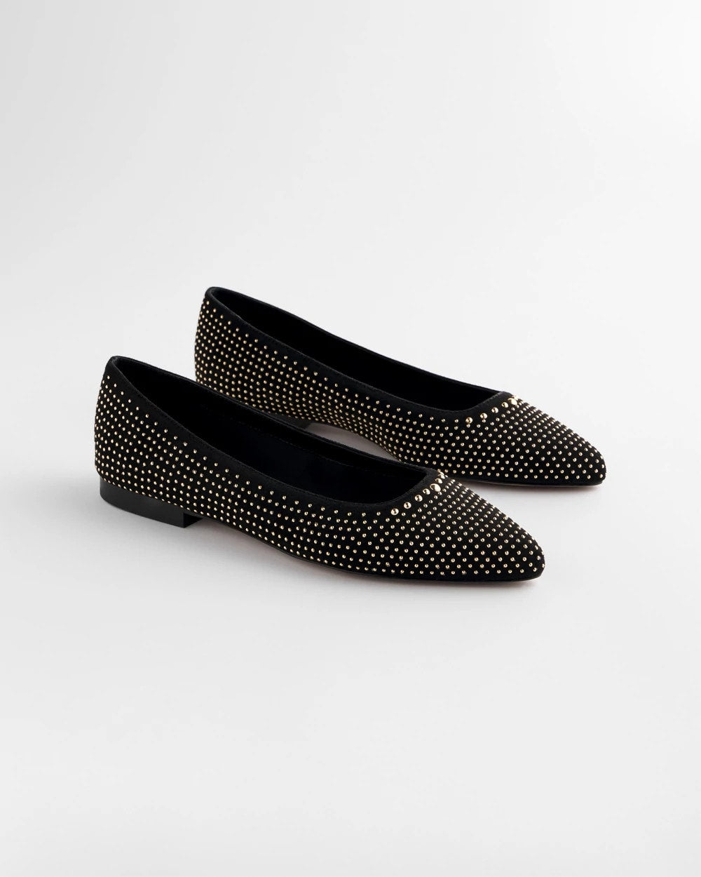 Chico's Suede Studded Flats BLACK