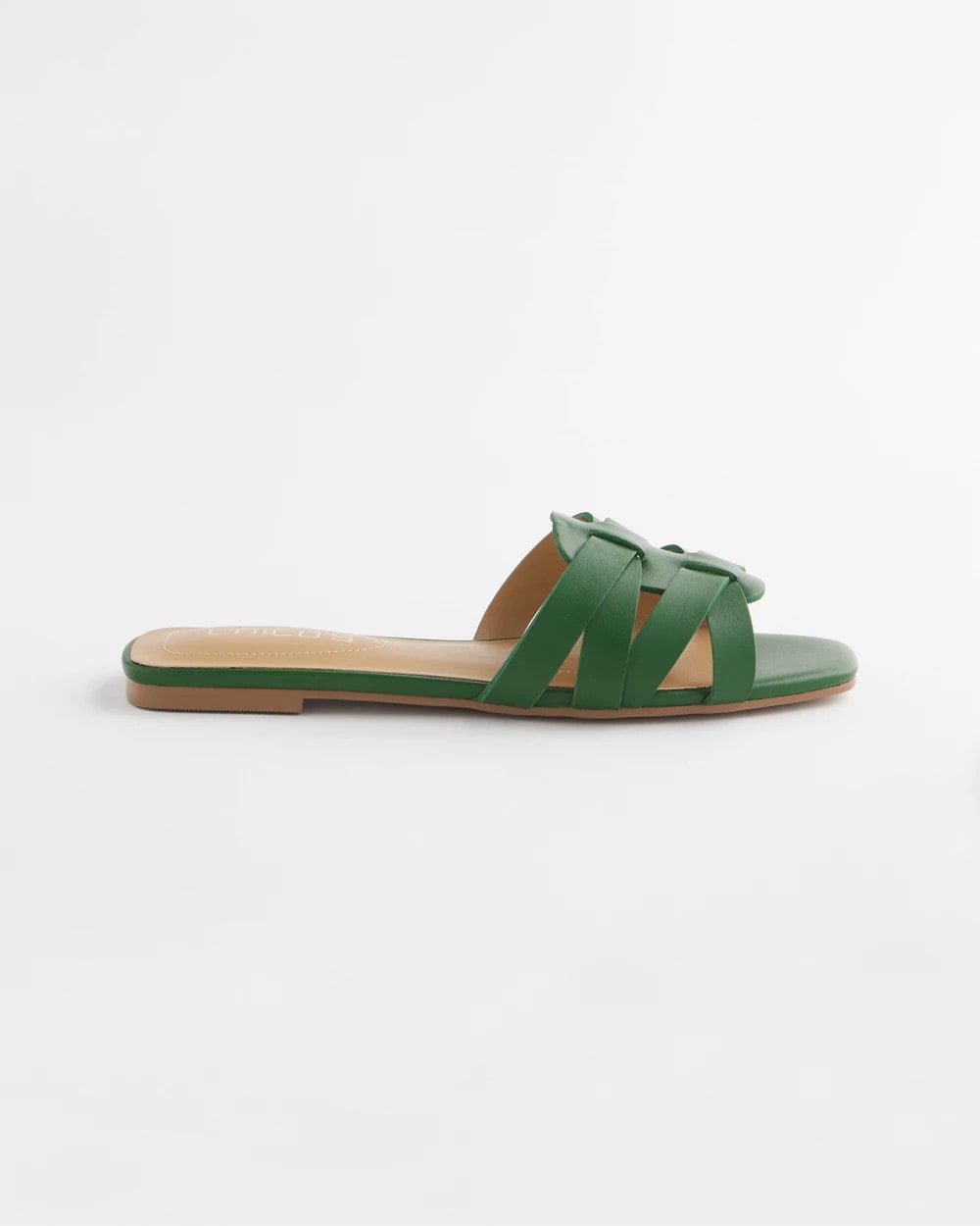 Chico's Cassidy Cross-Strap Slide Sandals GREEN