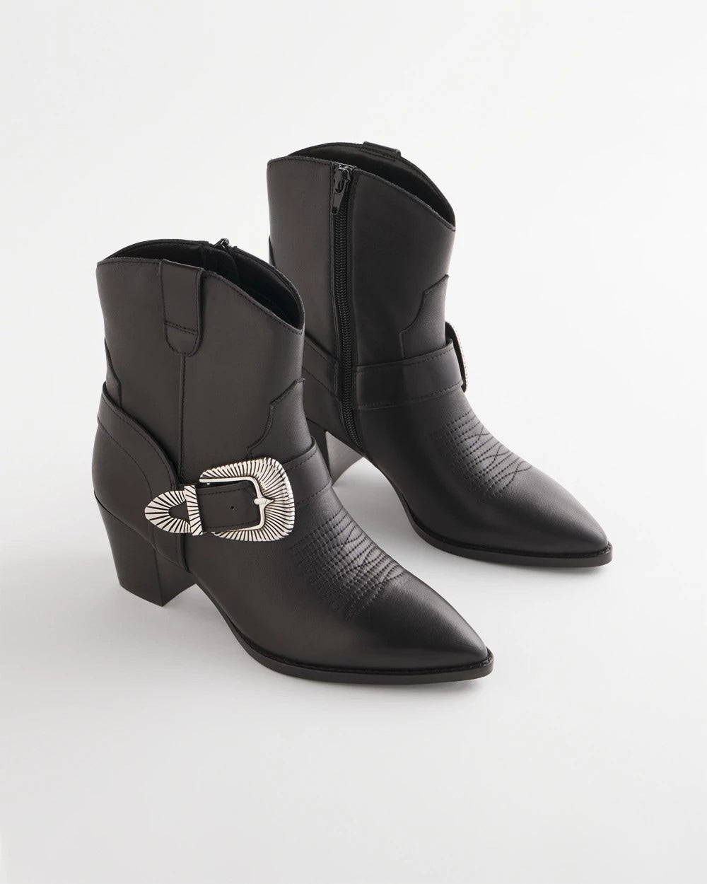 Chico's Kris Western Buckle Boots BLACK