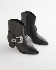 Chico's Kris Western Buckle Boots BLACK