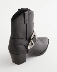 Chico's Kris Western Buckle Boots BLACK