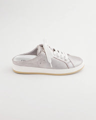 Chico's Metallic Snap Slip-On Sneakers METALLIC SILVER