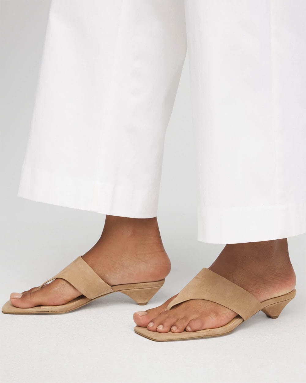 Chico's Julia Suede Kitten Heel LIGHT TAN