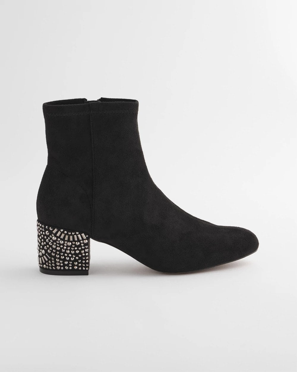 Chico's Embellished Destiny Art Deco Boot Heels BLACK