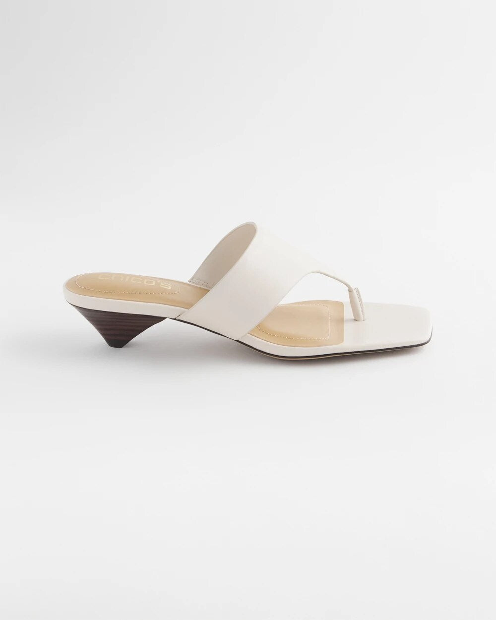 Chico's Julia Nappa Kitten Heel BONE