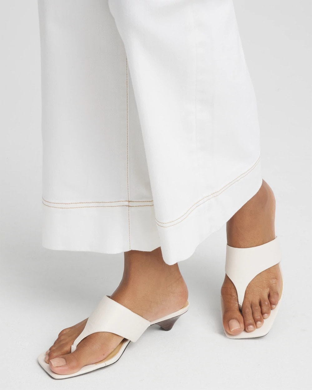 Chico's Julia Nappa Kitten Heel BONE
