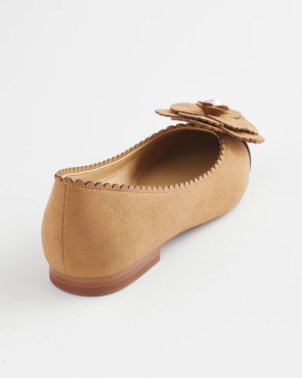 Chico's Microsuede Ballet Flats CARAMEL APPLE