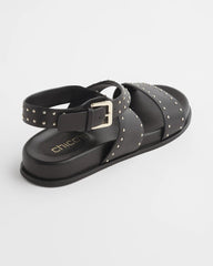 Chico's Black Leather Sandals BLACK