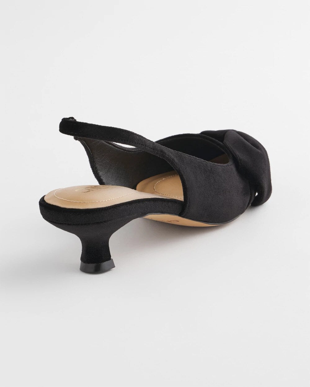 Chico's Charm Velvet Bow Kitten Heels BLACK