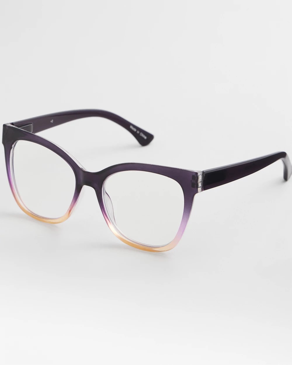 Chico's Cat Eye Colorblock Readers PURPLE