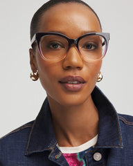 Chico's Cat Eye Colorblock Readers PURPLE