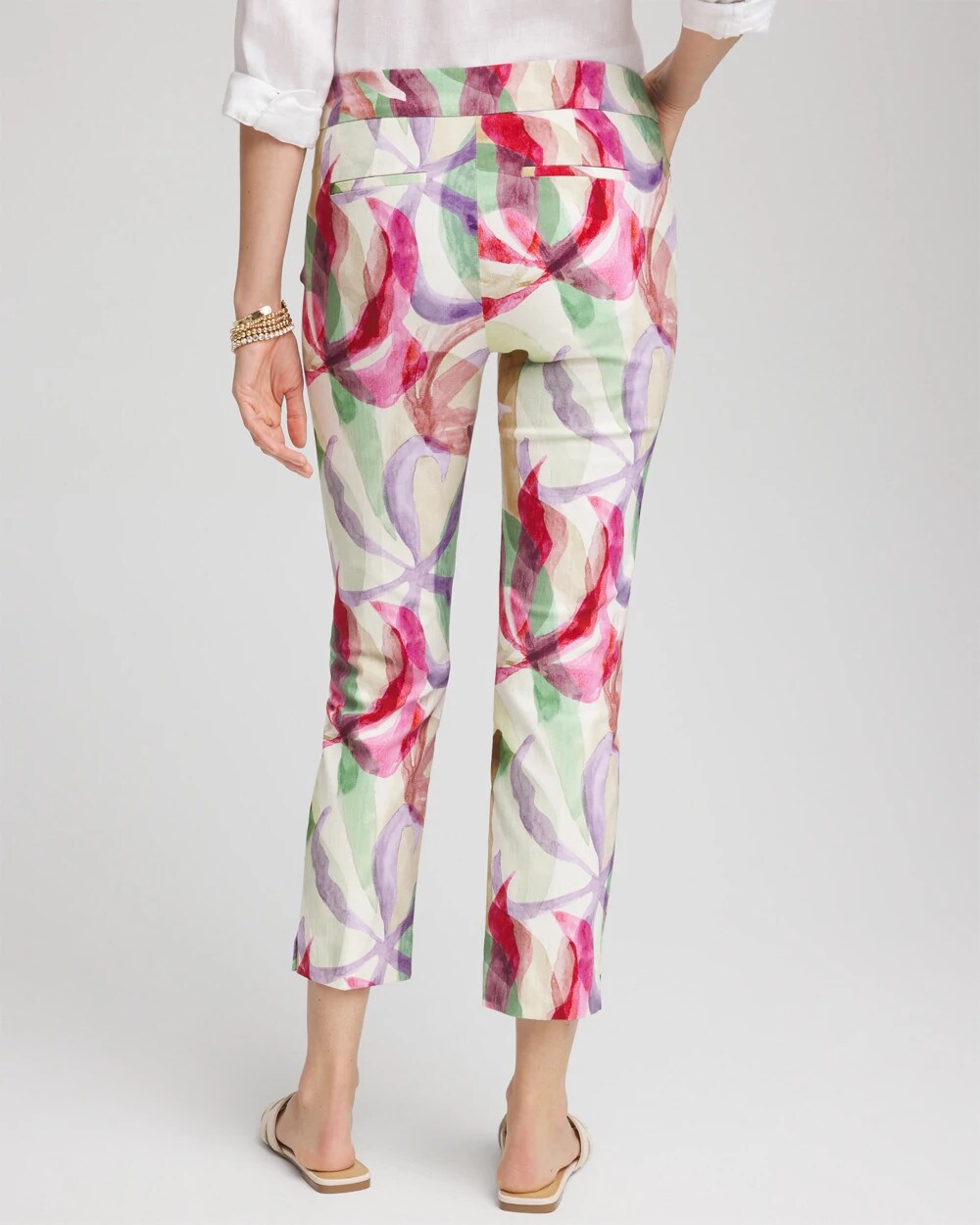 Chico's Petite Brigitte™ Slub Slim Cropped Pants ECRU