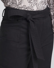 Chico's Petite Belted Twill Utility Cropped Pants BLACK